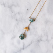 Edwardian 16.75 inch 14K Yellow & Rose Gold Zircon Lavalier Necklace